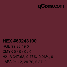 Farbcode: HEX #63243100 | qconv.com