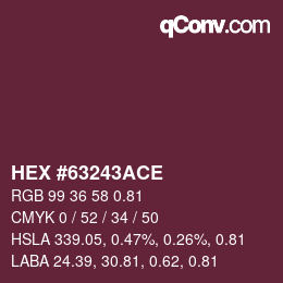 Code couleur: HEX #63243ACE | qconv.com