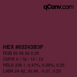 Farbcode: HEX #63243B3F | qconv.com