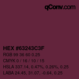 Code couleur: HEX #63243C3F | qconv.com