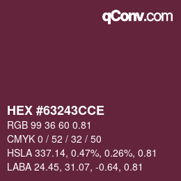 Farbcode: HEX #63243CCE | qconv.com