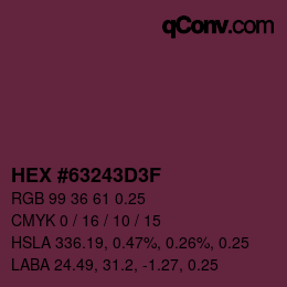 Código de color: HEX #63243D3F | qconv.com