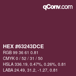 カラーコード: HEX #63243DCE | qconv.com