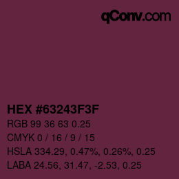 Farbcode: HEX #63243F3F | qconv.com