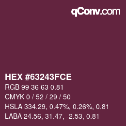Código de color: HEX #63243FCE | qconv.com