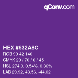 Color code: HEX #632A8C | qconv.com