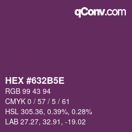 Color code: HEX #632B5E | qconv.com