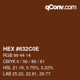 Color code: HEX #632C0E | qconv.com