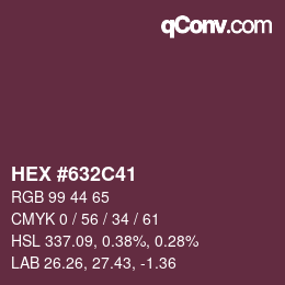 Farbcode: HEX #632C41 | qconv.com