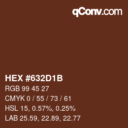 Color code: HEX #632D1B | qconv.com
