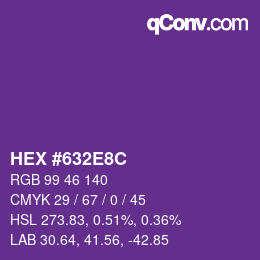 Color code: HEX #632E8C | qconv.com