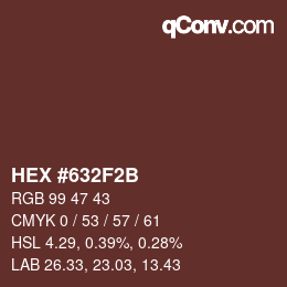 Color code: HEX #632F2B | qconv.com