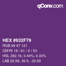 Farbcode: HEX #632F79 | qconv.com