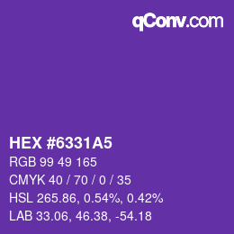 Color code: HEX #6331A5 | qconv.com