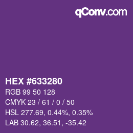 Farbcode: HEX #633280 | qconv.com