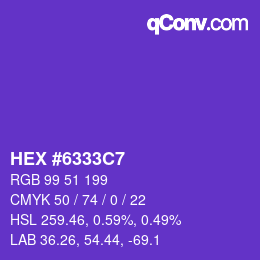 Color code: HEX #6333C7 | qconv.com