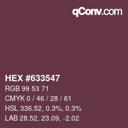 カラーコード: HEX #633547 | qconv.com