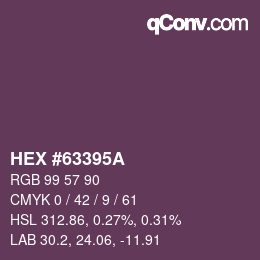 颜色代码: HEX #63395A | qconv.com