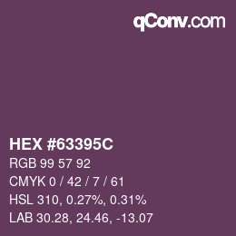 Color code: HEX #63395C | qconv.com