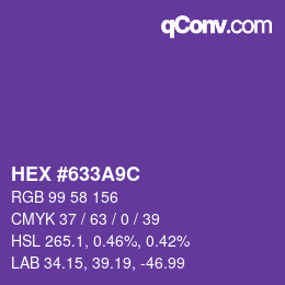 Color code: HEX #633A9C | qconv.com