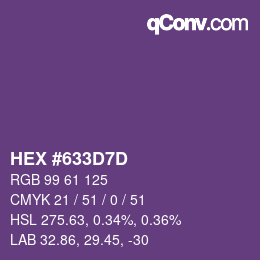 Color code: HEX #633D7D | qconv.com