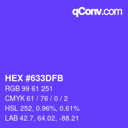 Color code: HEX #633DFB | qconv.com