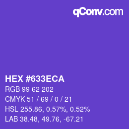 Color code: HEX #633ECA | qconv.com