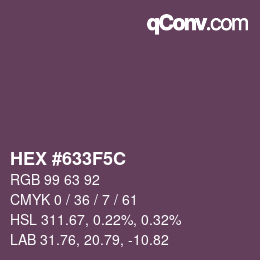Farbcode: HEX #633F5C | qconv.com