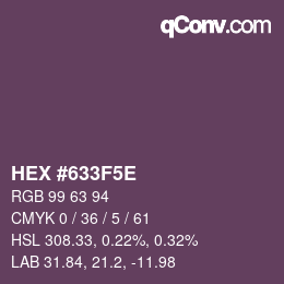 Color code: HEX #633F5E | qconv.com