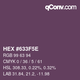 カラーコード: HEX #633F5E | qconv.com