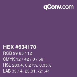 Color code: HEX #634170 | qconv.com