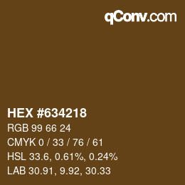 Color code: HEX #634218 | qconv.com