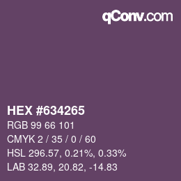Color code: HEX #634265 | qconv.com