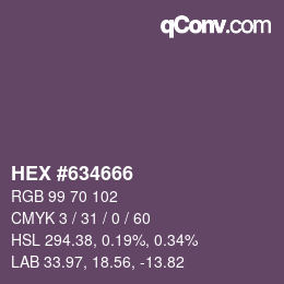 Color code: HEX #634666 | qconv.com