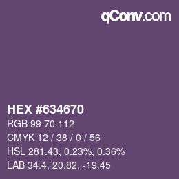 Código de color: HEX #634670 | qconv.com