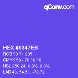 Farbcode: HEX #6347EB | qconv.com