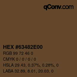 Color code: HEX #63482E00 | qconv.com