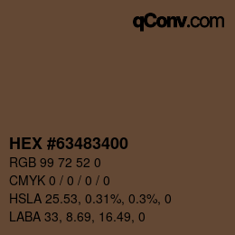 Color code: HEX #63483400 | qconv.com
