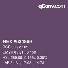 Código de color: HEX #634869 | qconv.com