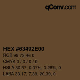 Color code: HEX #63492E00 | qconv.com