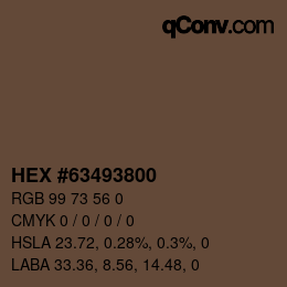Color code: HEX #63493800 | qconv.com