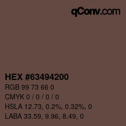 Color code: HEX #63494200 | qconv.com