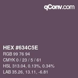 Color code: HEX #634C5E | qconv.com