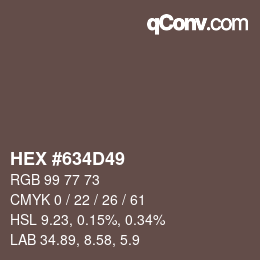 Color code: HEX #634D49 | qconv.com