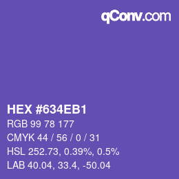 Code couleur: HEX #634EB1 | qconv.com