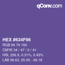 颜色代码: HEX #634F96 | qconv.com