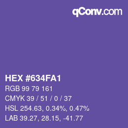 カラーコード: HEX #634FA1 | qconv.com