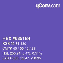 Color code: HEX #6351B4 | qconv.com