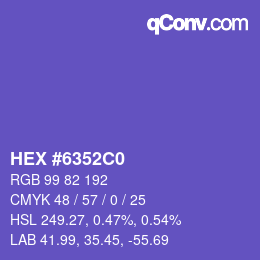 Color code: HEX #6352C0 | qconv.com