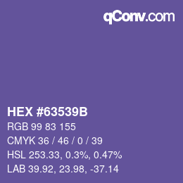 Color code: HEX #63539B | qconv.com